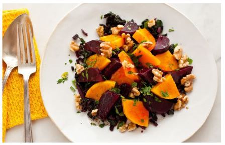 Roasted Beet and Winter Squash Salad With Walnuts